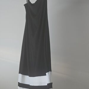 SHEIN Black and White One Shoulder Cocktail Gown